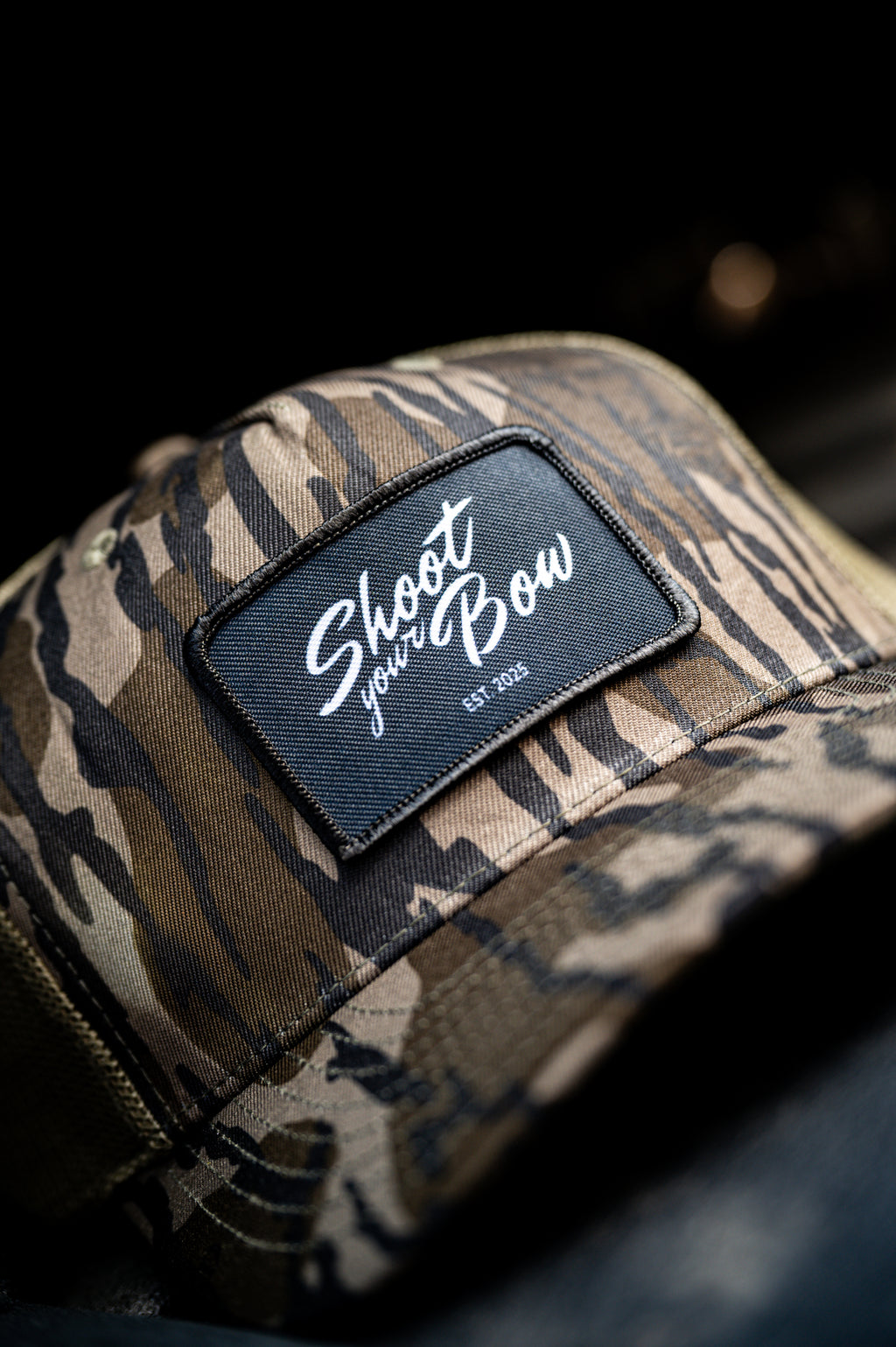 Black Patch Script Hat
