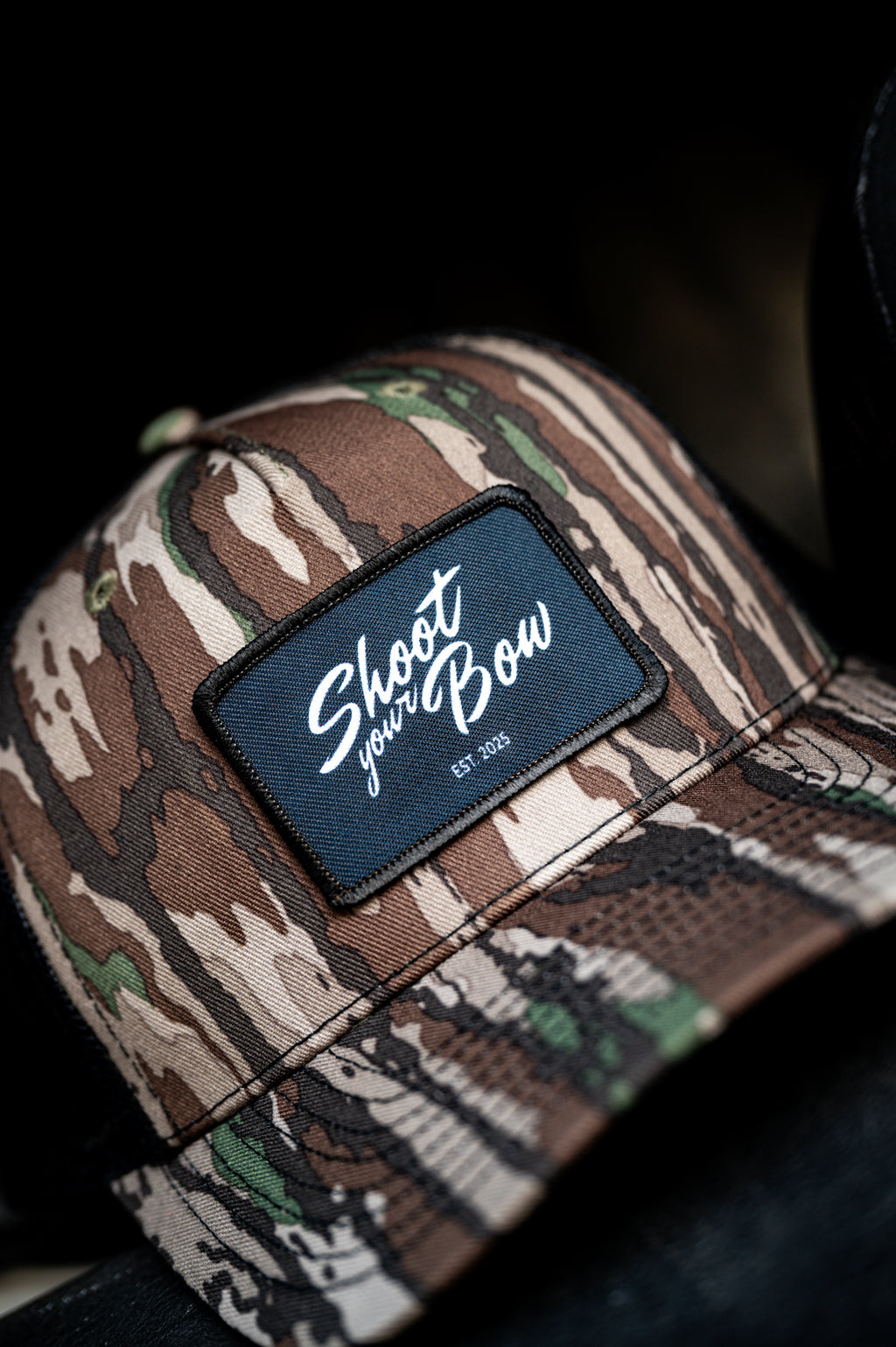 Black Patch Script Hat