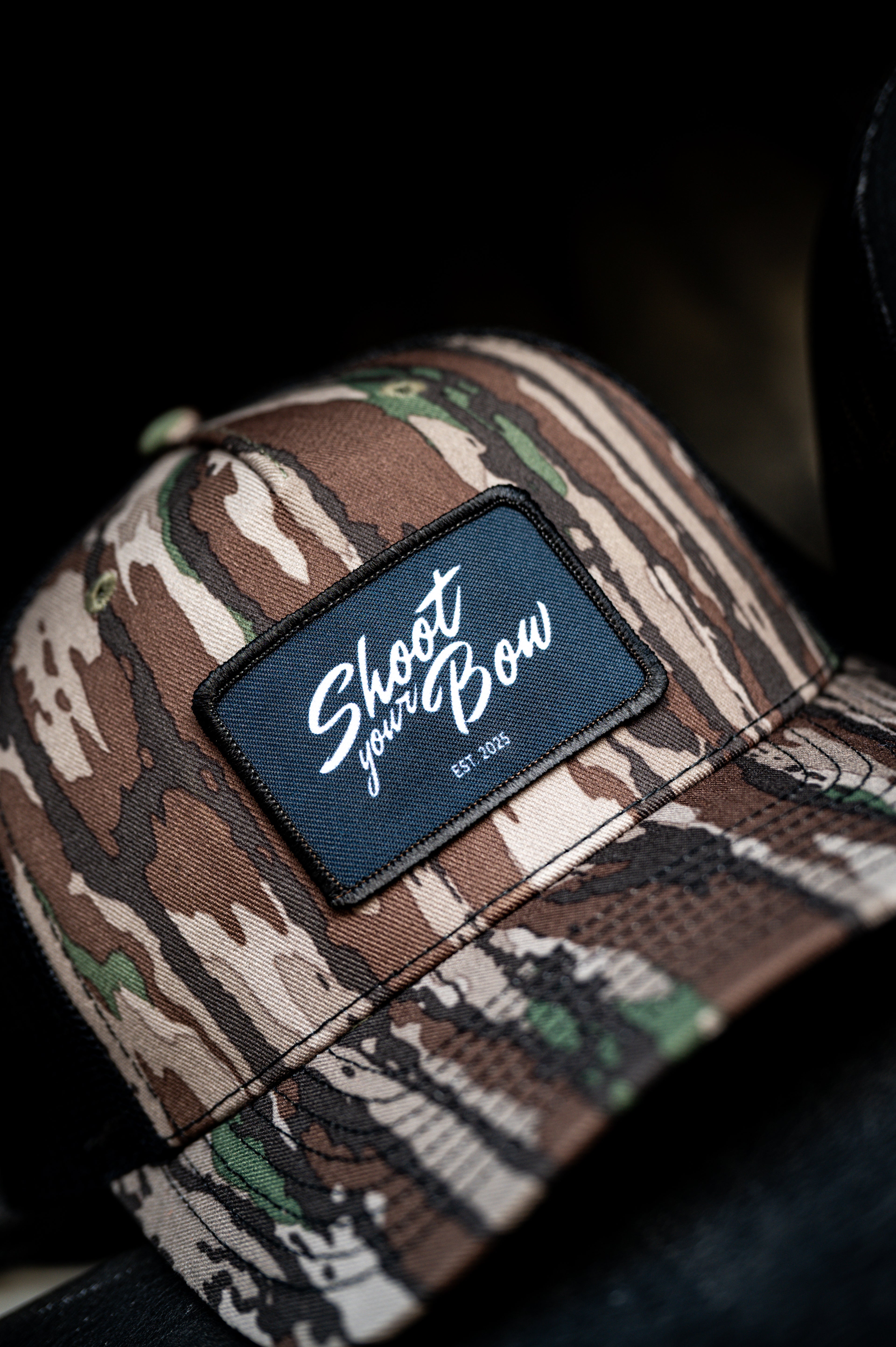 Black Patch Script Hat